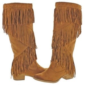 Not Rated Fringe Knee High Boots